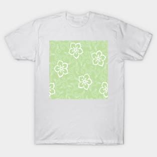 Tea Green Batik Floral T-Shirt